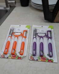 3-Piece Fruit & Vegetable Peeler Set | Multi-Function Kitchen Peeling Tool Kit | Stainless Steel Peelers