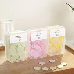 Soap Paper Disposable Bath Hand Washing Travel Foaming Scented Portable Mini Flower Soap Flakes ( Random Color)