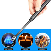 USB Rechargeable Electric Arc BBQ Lighter Windproof Flameless Plasma Lighter with 360° Flexible Neck and LED Battery Indicator for Kitchen Candles BBQ