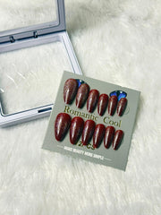 Shimmery Press-On Nails for Women – 12-Piece Self-Adhesive False Nail Set | 3 Colors Available