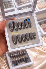 Bow Style Press-On Nails – Cute Self-Adhesive False Nails (12 pcs) with Adhesive Tabs