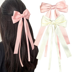 Elegant Bow Hair Clip for Women & Girls – Satin Ribbon Barrette Hair Accessory