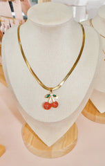 Cherry Heart Locket Necklace – Gold Chain Pendant for Women & Girls