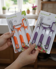 3-Piece Fruit & Vegetable Peeler Set | Multi-Function Kitchen Peeling Tool Kit | Stainless Steel Peelers