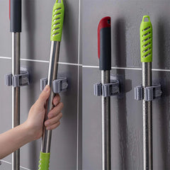 1 Pc Mop and Broom Self Adhesive Holder Wall Mount Magic Hanger Organizer Cleaning Tools Storage Mop Rack