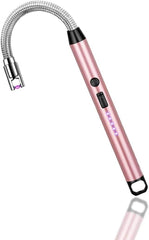 USB Rechargeable Electric Arc BBQ Lighter Windproof Flameless Plasma Lighter with 360° Flexible Neck and LED Battery Indicator for Kitchen Candles BBQ