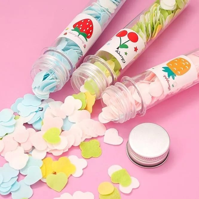 Portable Mini Paper Soap Sheets in Travel Tubes – Scented Disposable Hand Wash Flakes