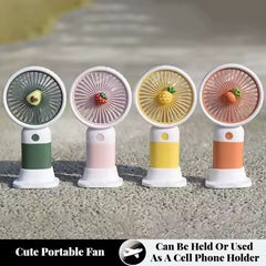 Rechargeable Mini Handy Fan Portable USB Cooling Fan Cute Design Handheld Fan for Kids and Travel - With Cable
