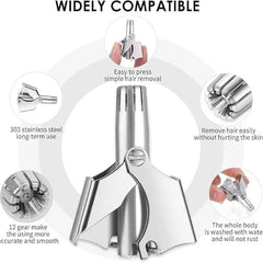 Manual Nose & Ear Hair Trimmer – Stainless Steel Precision Trimming Tool for Safe and Painless Grooming