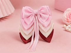 Elegant Bow Hair Clip for Women & Girls – Satin Ribbon Barrette Hair Accessory