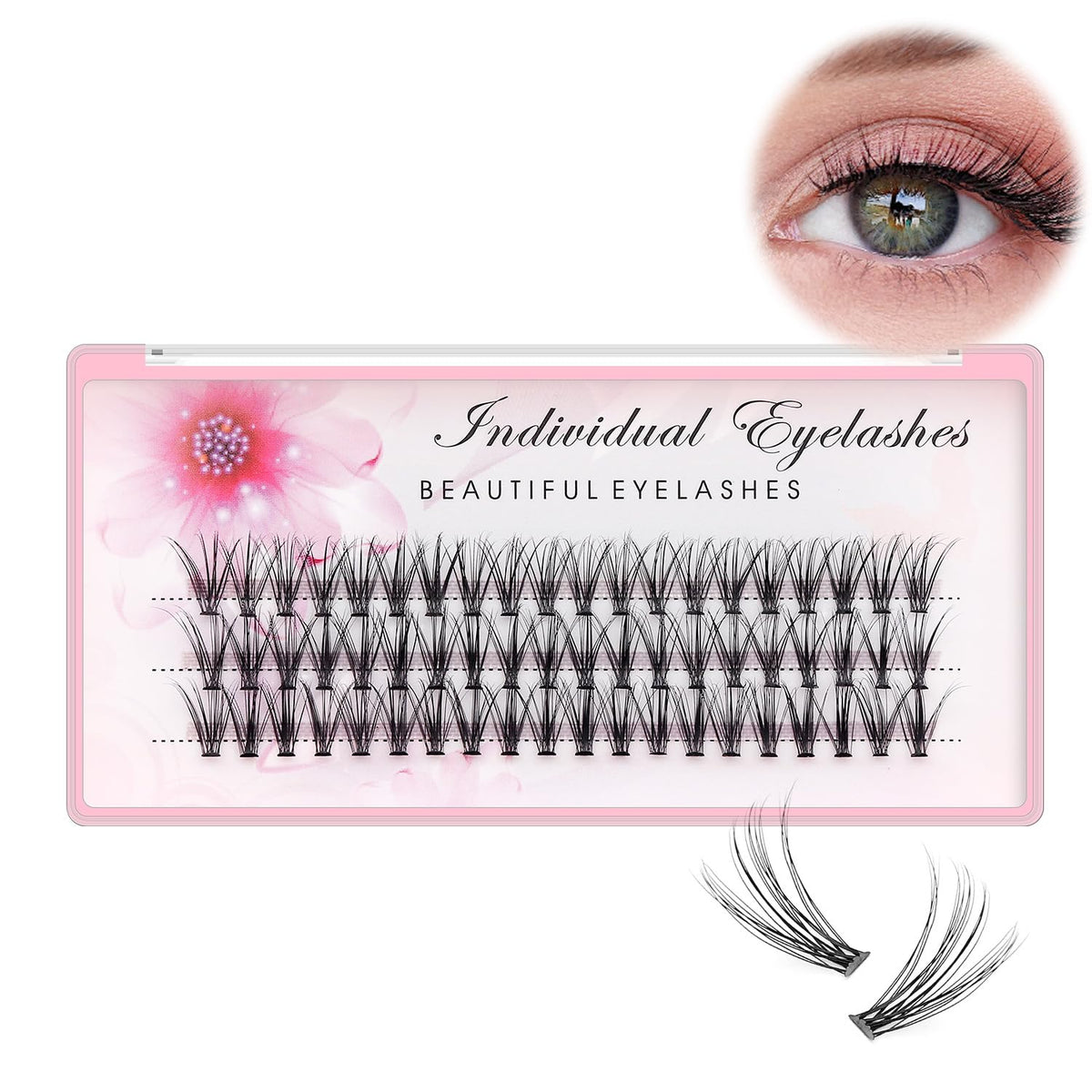 10mm Individual Lash Extensions – Natural DIY Eyelash Clusters for Salon & Home Use