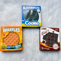 Food-Themed Jumbo Eraser Set for Kids – Cookie, Waffle & Chocolate Bar Designs