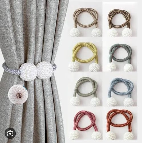Curtain Buckle Magnetic Clip Bead Curtain Tie back Hanging Ball Curtain (1 pair)