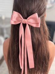 Elegant Bow Hair Clip for Women & Girls – Satin Ribbon Barrette Hair Accessory
