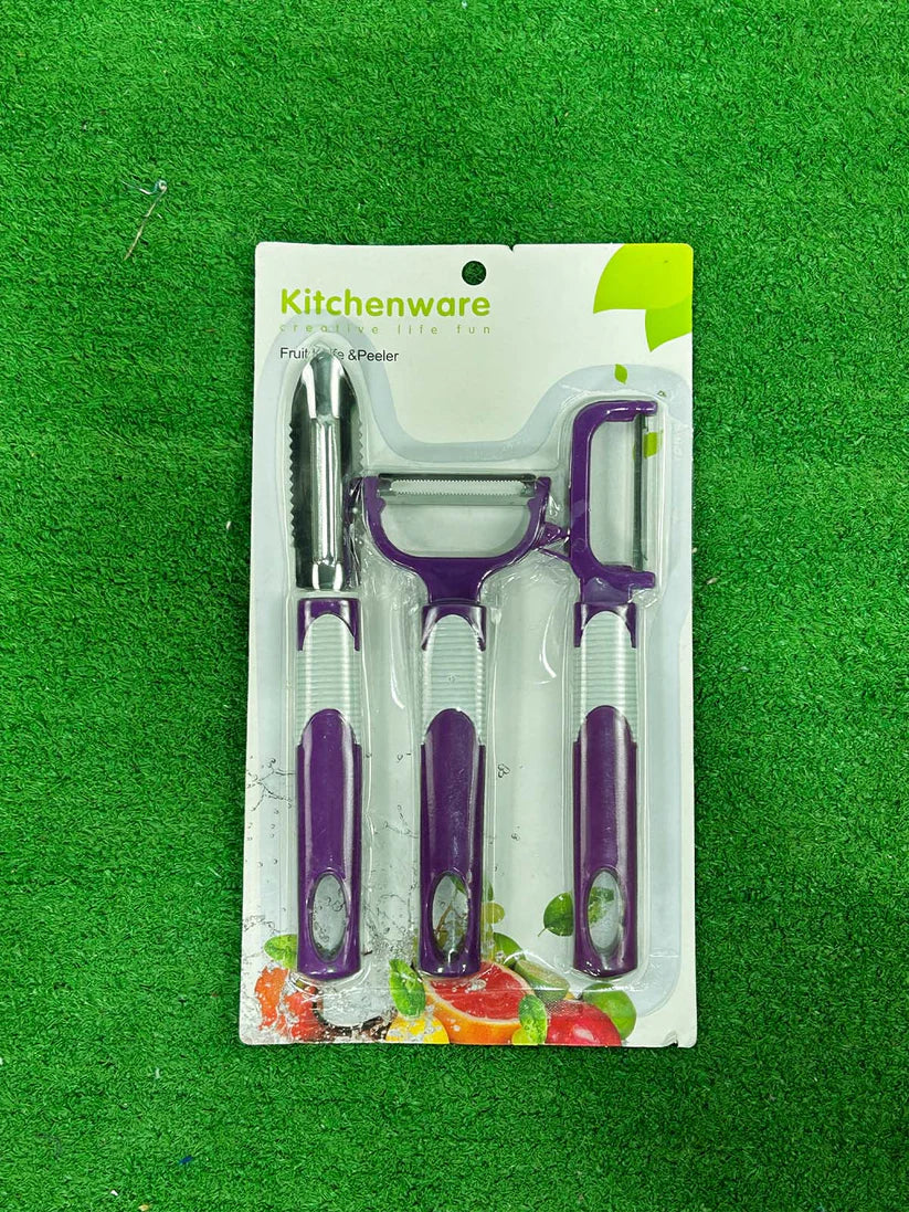 3-Piece Fruit & Vegetable Peeler Set | Multi-Function Kitchen Peeling Tool Kit | Stainless Steel Peelers