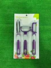 3-Piece Fruit & Vegetable Peeler Set | Multi-Function Kitchen Peeling Tool Kit | Stainless Steel Peelers