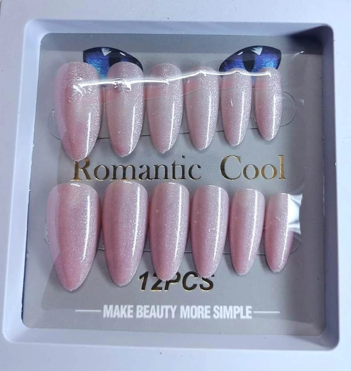 Shimmery Press-On Nails for Women – 12-Piece Self-Adhesive False Nail Set | 3 Colors Available
